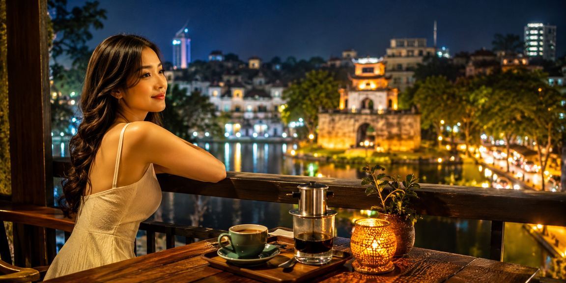 Người dùng tại Hà Nội kiểm tra thông tin giao dịch trên điện thoại trong quán cà phê